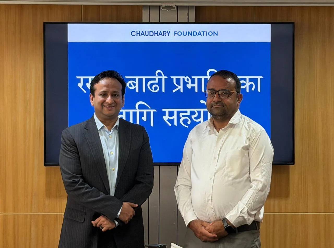 बाढी प्रभावित नुवाकोटको त्रिभुवन त्रिशुली  तत्काल सञ्चालन गर्न चौधरी फाउण्डेसनको सहयोग